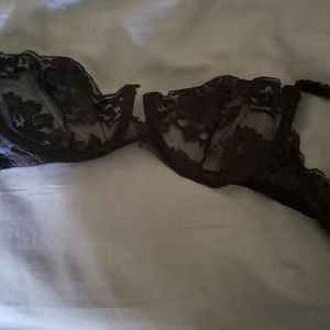 Vintage Victoria's Secret Black Lace Bra 36B